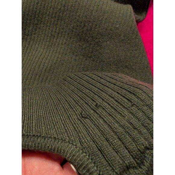 Rio & Rian Green Sheer Sleeve Ribbed Knit Sweater Top S Button Shoulders - Picture 7 of 7
